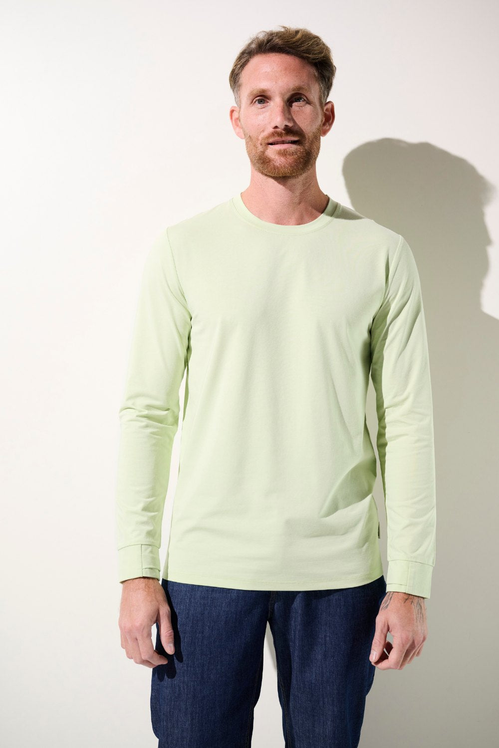 T-shirt anti-UV - Saint-Malo vert clair pour homme, léger et respirant avec protection solaire UPF 50+.