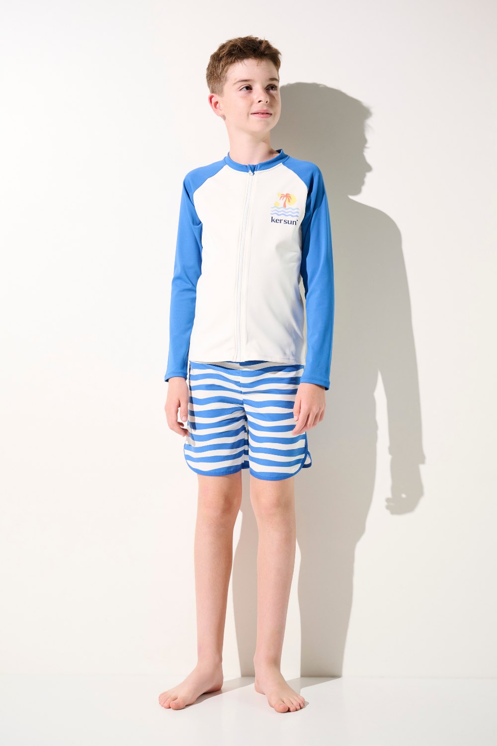 Veste de bain anti-UV - Fidji pour garçon, manches longues, légère, avec protection UPF 50+ pour la plage.