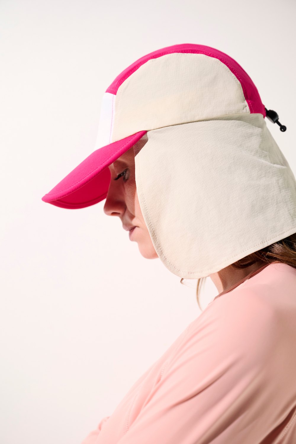 Casquette anti-UV - Sequoia pour femme, protection solaire UPF 50+, couleur rose avec protection de nuque.