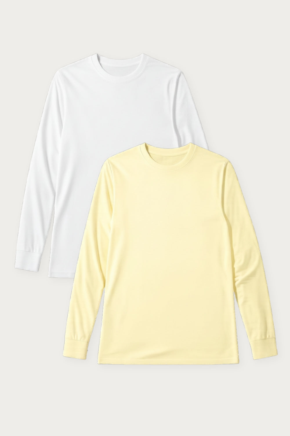 LOT - 2 x T-shirt anti-UV - Saint-Malo (Blanc/Citronnade), manches longues, léger et respirant pour femme.