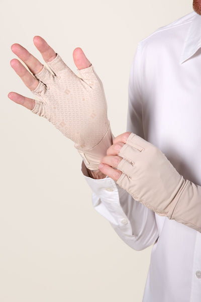 Mitaines anti-UV - Gobi beige pour homme, offrant protection solaire UPF 50+ et confort lors d'activités extérieures.