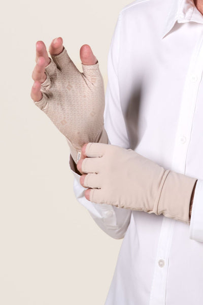 Mitaines anti-UV - Gobi, couleur beige, légère et confortable, pour protection solaire avec UPF 50+.