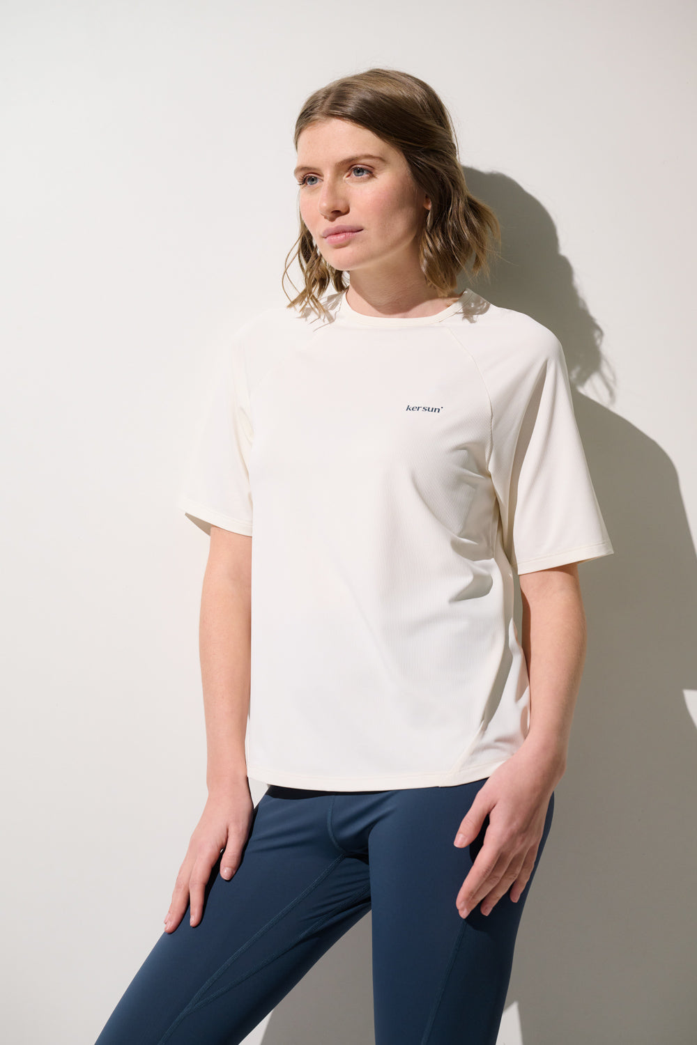 T-shirt anti-UV - Boston, blanc, pour femme, léger et confortable avec protection solaire UPF 50+.