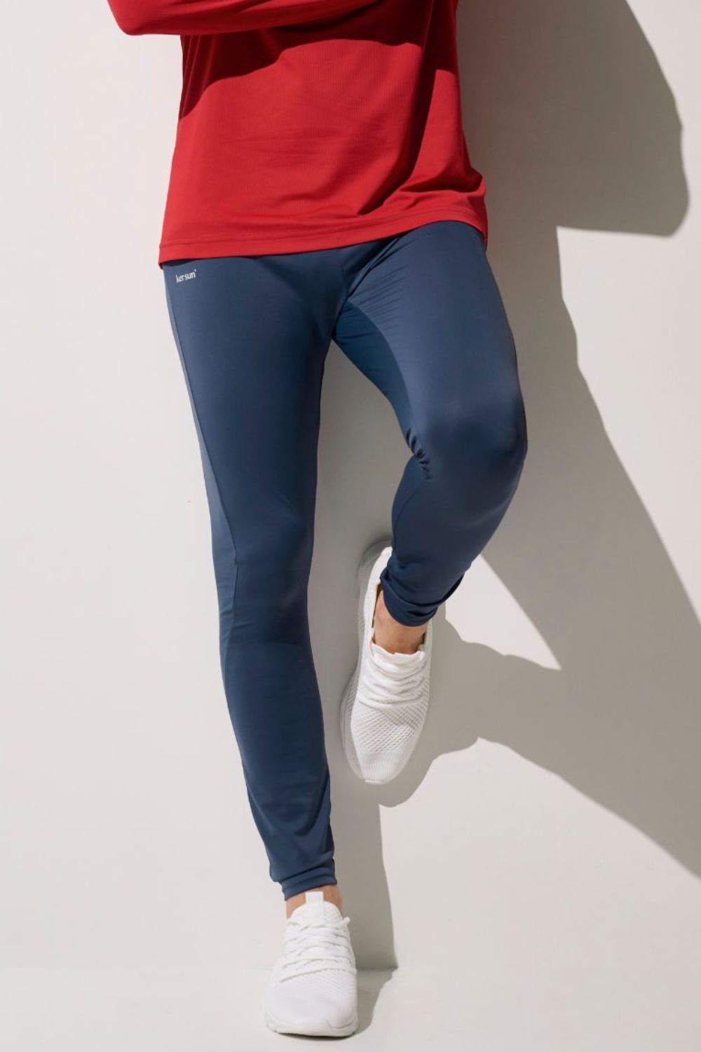 Legging anti-UV - Boston bleu pour homme, léger et extensible, offrant une protection solaire UPF 50+.