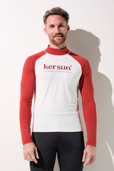 T-shirt de bain anti-UV Malibu pour homme, manches longues, UPF 50+, idéal pour sports aquatiques sous le soleil.