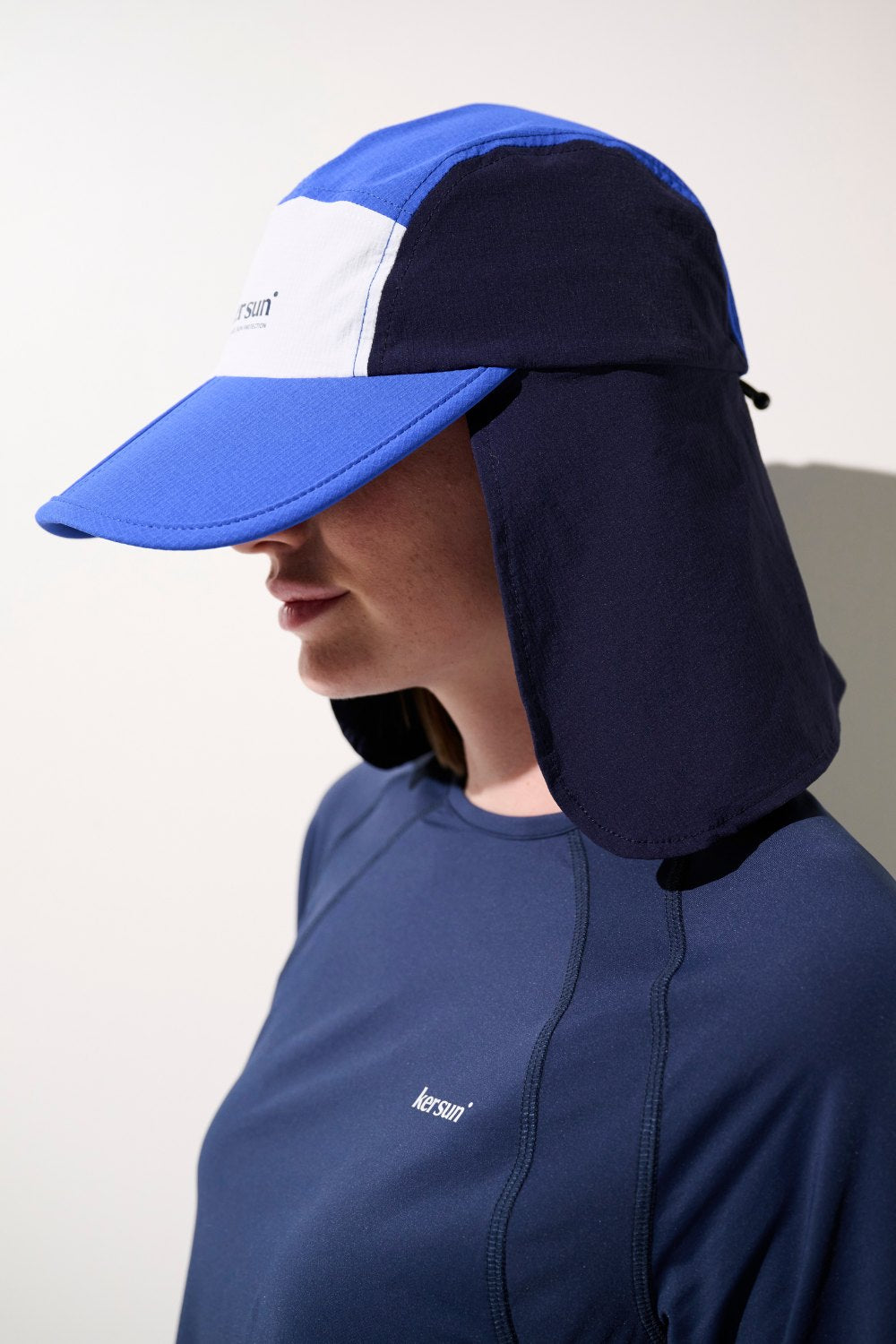 Casquette anti-UV - Sequoia bleue pour femme, protection solaire UPF 50+ avec couvre-nuque.