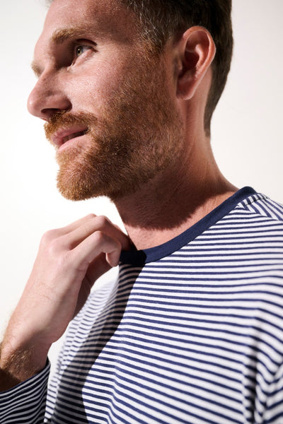 T-shirt anti-UV - La Rochelle rayé pour homme, manches longues, UPF 50+, parfait pour des activités en extérieur.