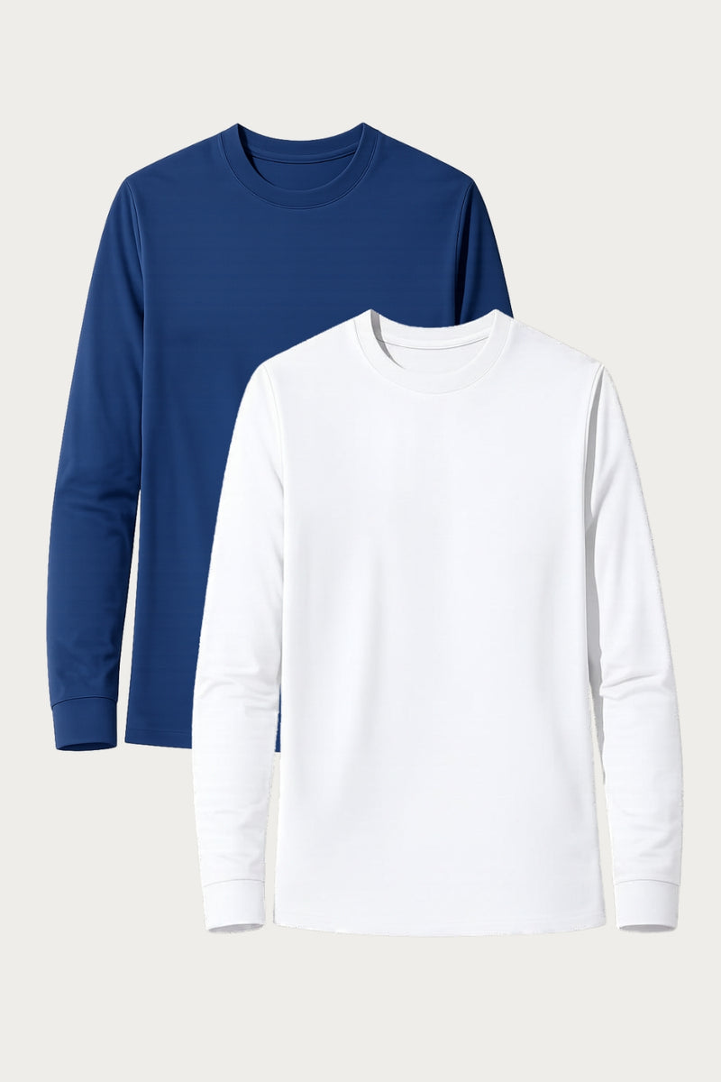 SET - 2 x UV T-shirt - Saint-Malo (Havsblå/Vit)