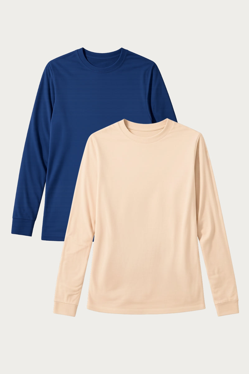 SET - 2 x UV T-shirt - Saint-Malo (Havsblå/Iskaffe)