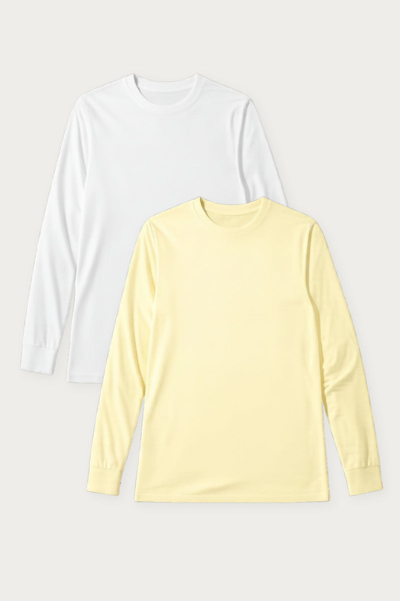 SET - 2 x UV T-shirt - Saint-Malo (Vit/Citronnade)