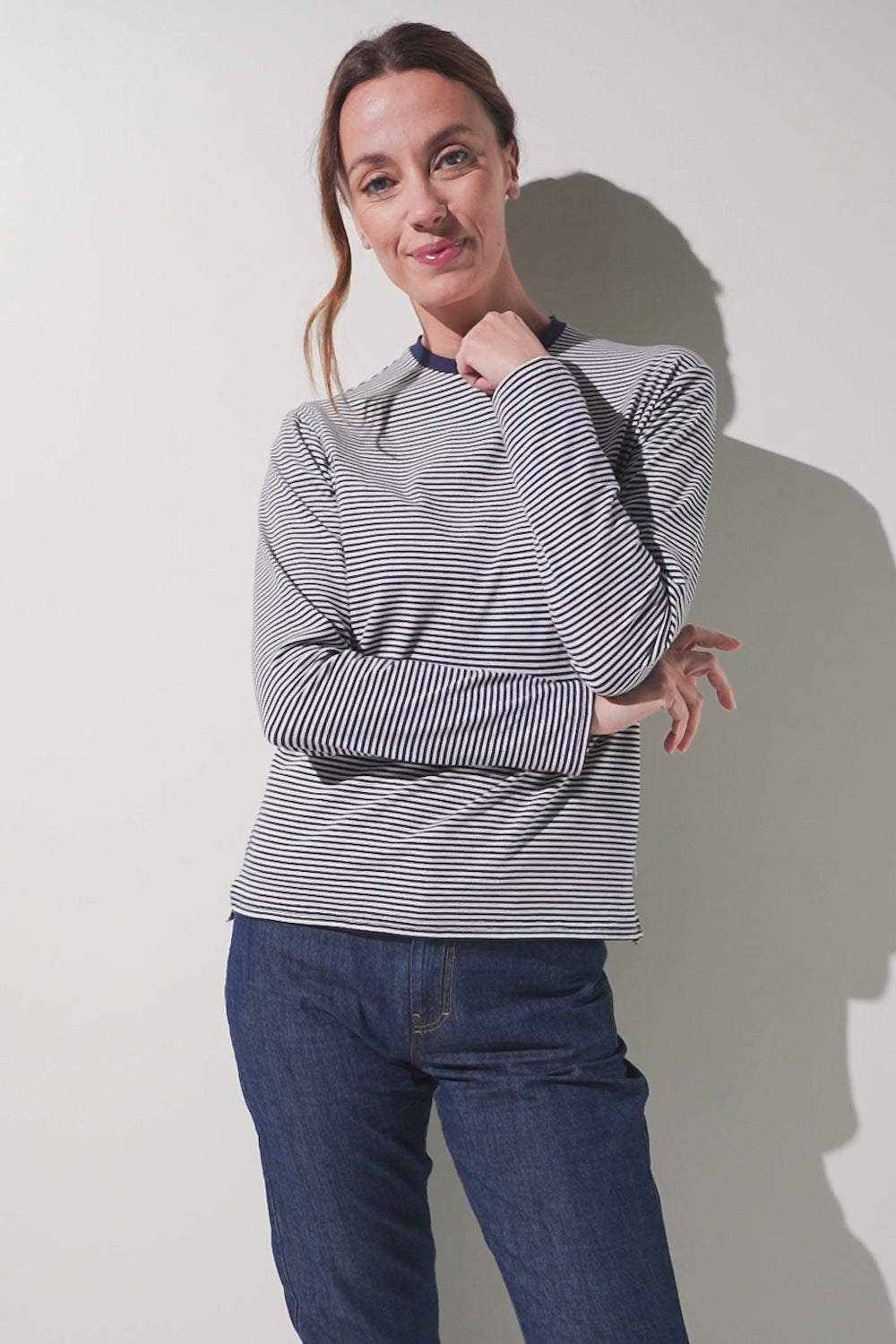 T-shirt anti-UV - La Rochelle rayé à manches longues pour femme, léger et UPF 50+, idéal pour les activités extérieures.