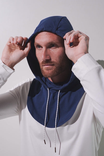 Capuche anti-UV - Mojave pour homme, couleur bleue, protection solaire UPF 50+, idéale pour le quotidien.